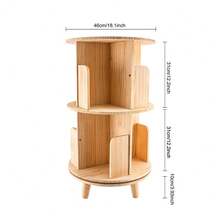 1/2/3/4/5/6 Tier Wooden Bookcase Rotatable Floor Stand Multifunctional Showcase Organizer - 3 層 - 查看 9
