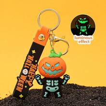 1pc Glow-In-The-Dark Halloween Ghost Keychain Cute Pumpkin Keyring Christmas Gift Ideas - Multicolor - View 7