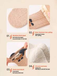 1/3/5 Cặp Vớ Cổ Cao Dày Ấm In Hình Động Vật Hoạt Hình Cho Bé Trai Mùa Thu/Đông, Thiết Kế Đường May Chống Mùi Chống Trượt - Nhiều màu - Xem 6