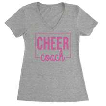 Cheer  Cheerleader Ladies V-Neck T-Shirt - Heather grey - View 1