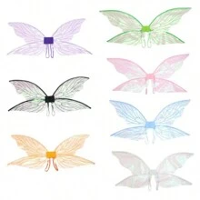 3 Stücke/Set Schmetterlings-Flügel Kostüm für Erwachsene zu Halloween, Frauen Schmetterlingsflügel, glänzende Engelflügel für Karneval und Partys