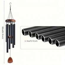 1 chuông gió lớn - Âm thanh sâu, cộng hưởng, chuông gió trang trí Giáng sinh, 6 ống nhôm, trang trí ngoài trời theo phong cách Zen, âm thanh cộng hưởng để trang trí sân vườn, - Quà tặng Giáng sinh hoàn hảo cho mẹ và bà, lý tưởng cho hiên nhà, sân vườn, trang trí Giáng sinh, không khí thư giãn, chống chịu thời tiết - Nhiều màu - Xem 4