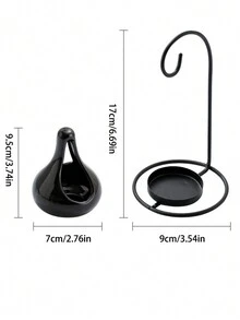 1pc 黑白双色挂炉创意香薰炉 - 精油灯炉，蜡炉，家用香薰炉，蜡烛灯炉，桌面摆件 - 彩色 - 查看 3