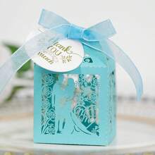 5 件优质包装镂空新郎新娘玫瑰糖果盒、生日礼盒、朋友礼盒、同学礼盒用于婚礼、情人节洗礼派对等用品 - 彩色 - 查看 9