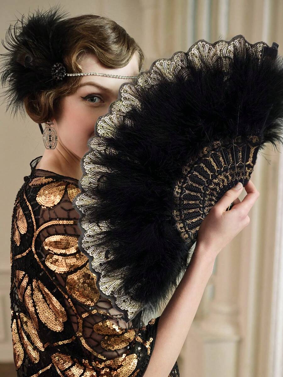 1 quạt gấp, Đạo cụ chụp ảnh biểu diễn khiêu vũ, Quạt tiệc trà phong cách cung điện châu Âu, Quạt cầm tay cô dâu, Quạt trang trí Lolita