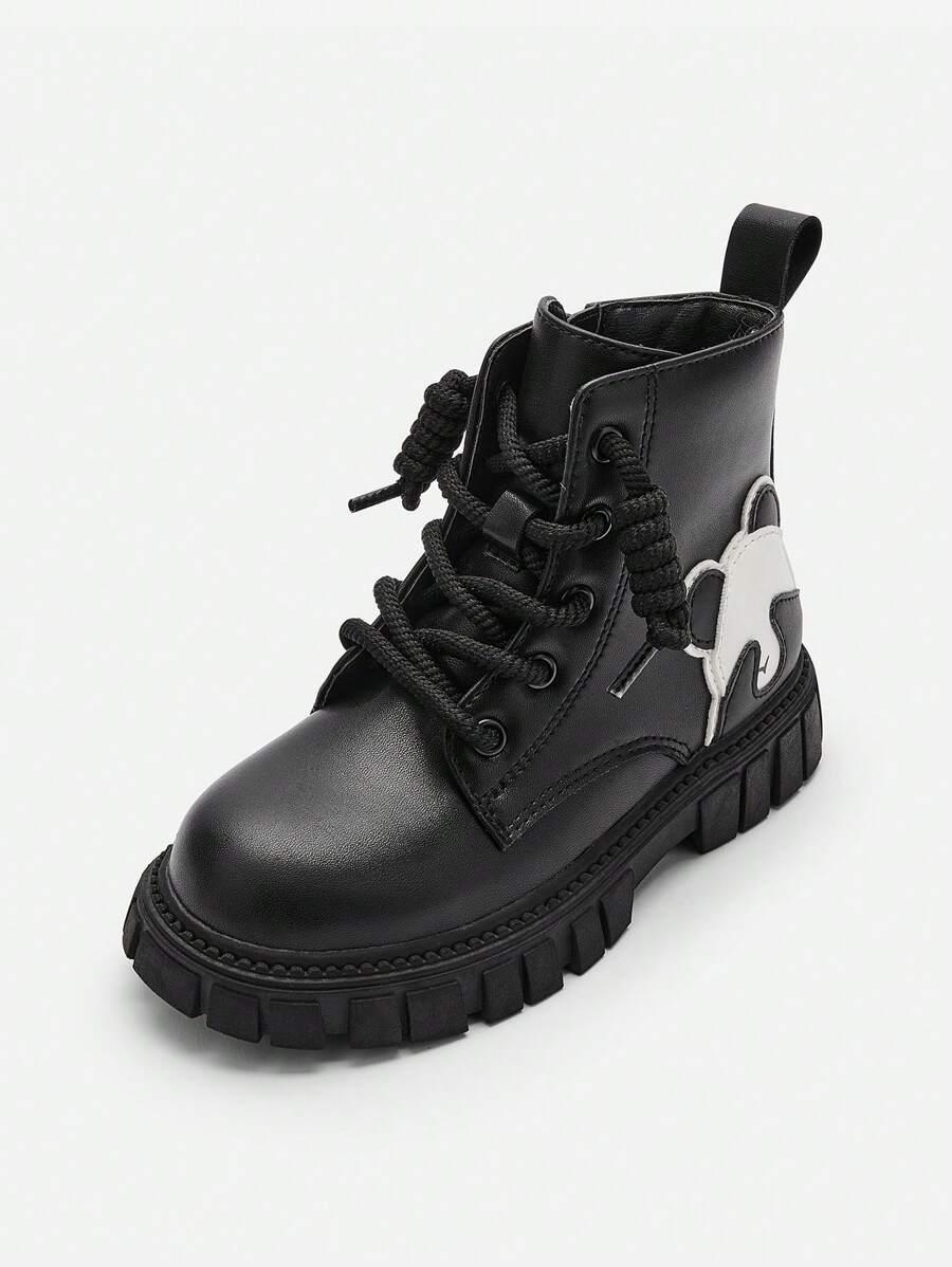 Balabala 女童靴子 2024 秋冬皮靴 - 黑色 - 查看 1