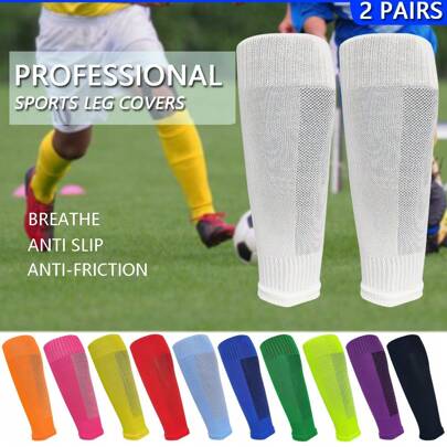 2 Pairs Adult Soccer Over-Knee Compression Sports Socks, Breathable Leg Knee Support
