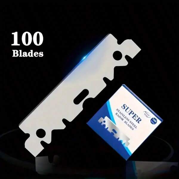 200/100-Piece Stainless Steel Single-Edge Blades | Professional-Precision Barber Trimming Tools | Hypoallergenic Shaving Razor For Men, Women & Barbers ,Hair Products And Accessories For Barber Salon Beauty Travel Essentials