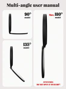 1 Piece Customized Leather Phone Case Holder With Mirror, Build-In Multi-Functional Phone Grip, Foldable Makeup Mirror, Personalized Pocket Mirror, Creative Gift Opinions, Lightweight Daily Mirror Widgets. - Multicolor - View 4