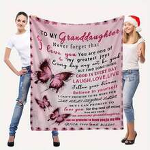 1PC 跨境卡通系列数码印花法兰绒毯办公室午休温暖舒适柔软空调毯四季沙发床办公室露营旅行家居装饰节日礼物毯 - ENS - 查看 5