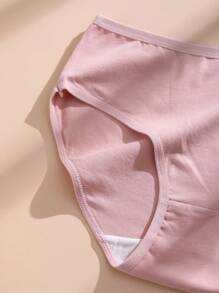 9 条装 女士三角内裤 高腰纯色三角裤 收腹提臀弹力运动内裤