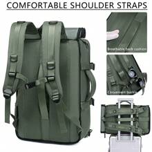 1pc Multifunctional Large Capacity Backpacks For Women's, Multi-Purpose Hiking Bags, Outdoor Camping Backpacks With Shoe Compartment And USB Charging Port, Business Laptop Backpacks, Men's And Women's Gifts, School Backpack - 軍綠色 - 查看 7