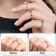 KLONKEE 1 Set de herramienta medidora de anillos, ajustador de anillo de resorte espiral, accesorios invisibles y transparentes para ajuste, herramienta para ajustar el tamaño de joyas, protector - ajustador - Ver 8