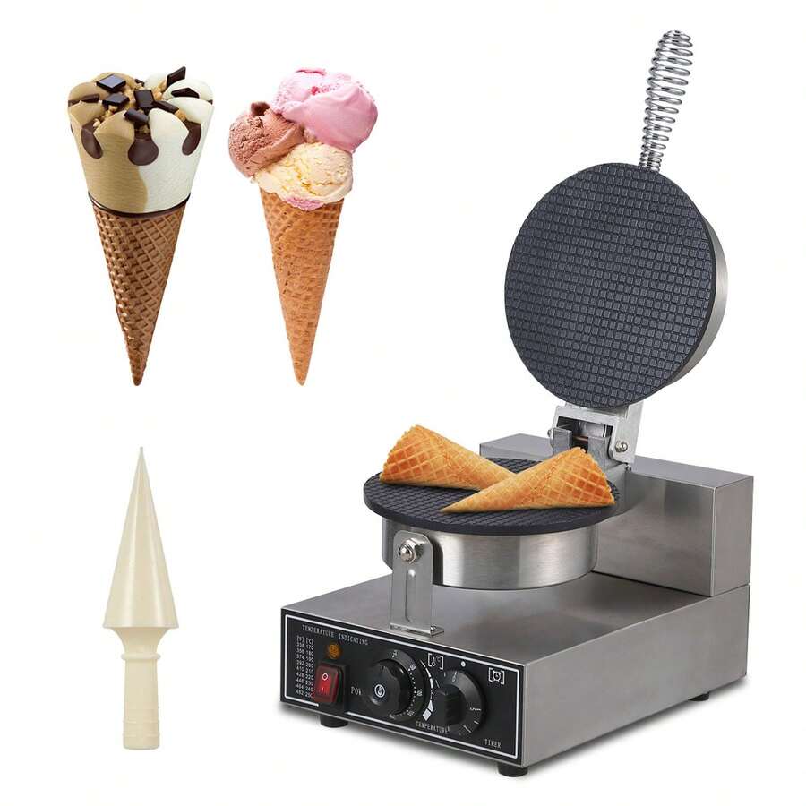 Commercial Ice Cream Cone Machine Waffle Cone Maker Electric Stainless