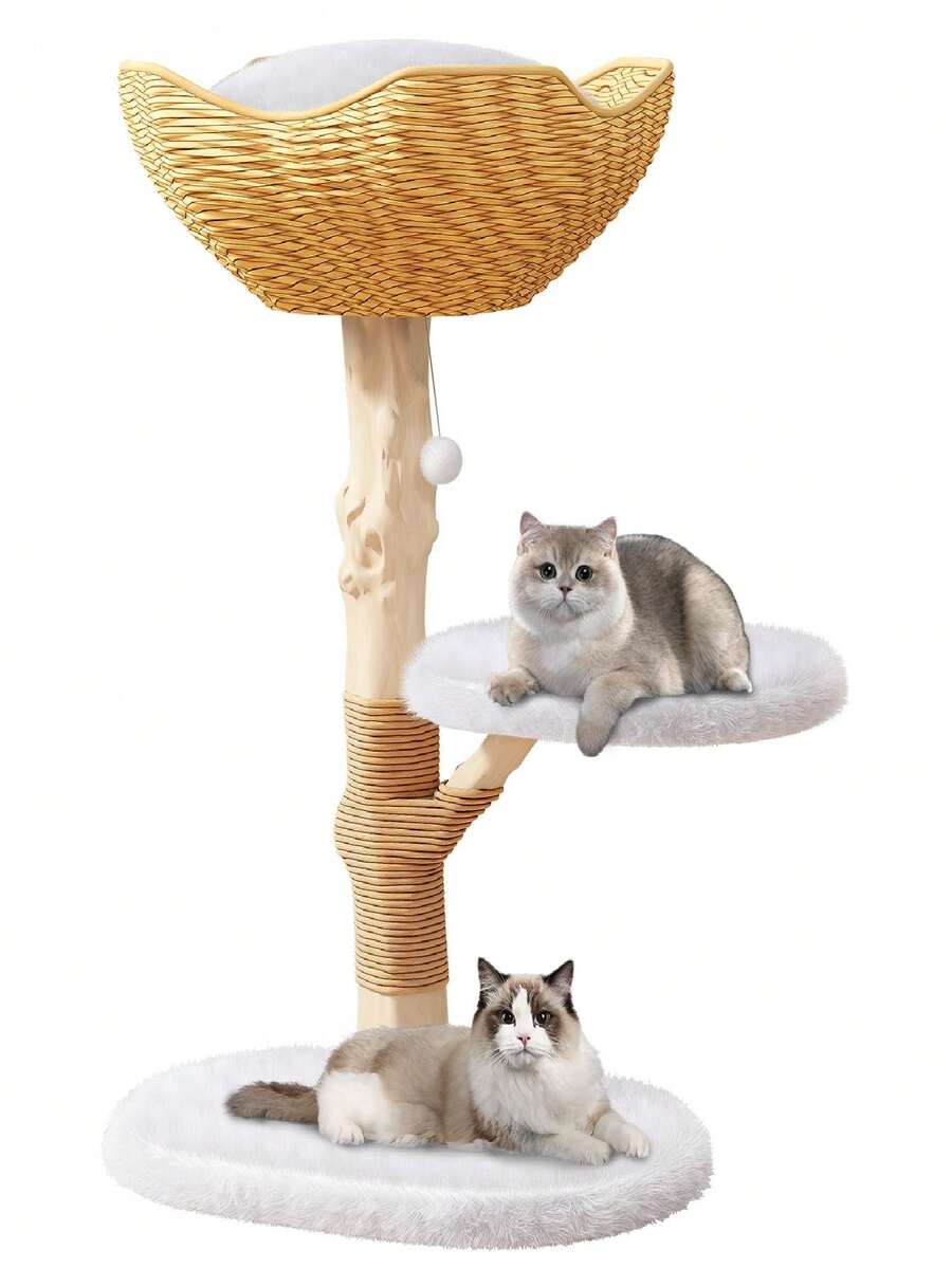 TABU Cat Scratching Tree Tower For Indoor Cats, 35" H Cat Climbing Tree
