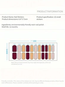 1 件指甲贴纸，全覆盖全息 3D 美甲贴花，可拆卸指甲贴，多种设计 - 彩色 - 查看 4