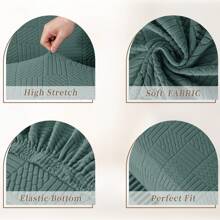 CYCMACO Fundas para Sillas con Respaldo 4/6 Piezas, Fundas para Sillas Elásticas, Fundas para Sillas Universales para Comedor Cocina, Extraíbles, Lavables, Fáciles de Limpiar y Duraderas - Verde Pastel - Ver 3