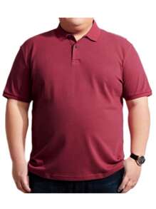 Men's Large Polo Shirt PLUS SIZE G1-G5 - Màu Đỏ Sâu - Xem 1