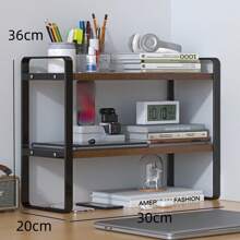 1pc Shelf Desktop Storage Bookshelf Student Document Shelf Computer Racks Tiered Cabinet Office Accessories Stationery Holder.1pc Multi-Layer Storage Rack, Adjustable Height Desktop Storage Shelf, Standing Shelf For Storing Books, Bedroom Study Room Accessories, Home Organization And Storage Supplies Back To School