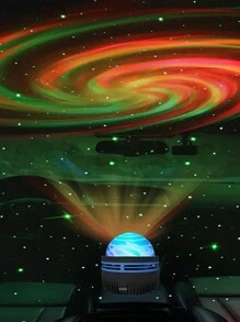 1pc   Star Vortex Galaxy Projector With Nebula Cloud Moving Ocean Wave,LED  Night Light Projector With Remote Control For Bedroom Living Room Home Theater Ceiling DJ Party Dance Hall Atmosphere Night Light
