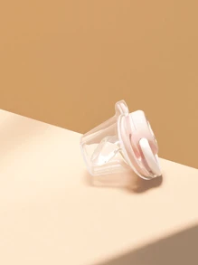 單個矽膠安撫奶嘴，無需奶嘴鏈舒緩寶寶 - 粉色 - 查看 4