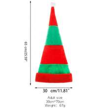 Mũ ông già Noel sọc đỏ xanh cổ điển dành cho cả nam và nữ dùng cho tiệc Giáng sinh, năm mới, lễ hội, quà tặng tốt nhất - Nhiều màu - Xem 3