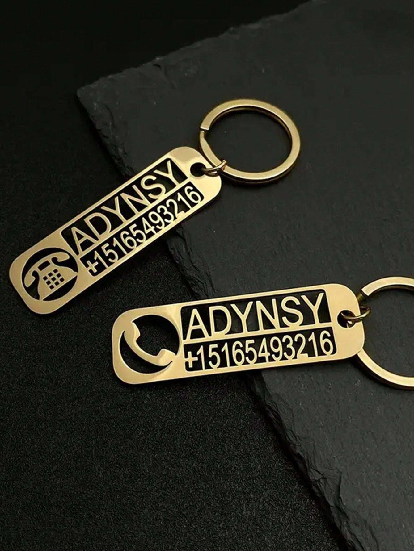 Creative Fashion Number Plate Name Keychain, Custom Fashion Jewelry