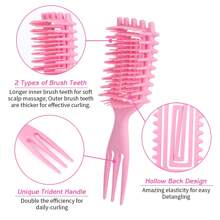 1 件卷发刷，减少头发拉扯和卷发分离，顺滑，塑造卷发，女士发型设计工具，干湿发由 Candybrush 设计 BY Candybrush