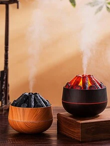 Realistic Charcoal Humidifier, A Hint Of "Warmth" In The Cold Winter, Flame Humidifier, Bedroom Aroma Diffuser, Whisper Quiet High Mist Output, Night Light, Dual Mist Modes, Suitable For Home/Office Use, Holiday Gift - Multicolor - View 2