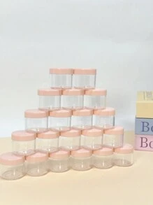 1 件/5 件/10 件 5g/10g/15g/20g 旅行瓶套装，适用于家庭和日常使用，旅行必需品配件，带旋盖的容器，用于美容产品、精油、用于沐浴露/护发素/洗发水/洗面奶/洗手液/洗洁精/乳液 - 粉色 - 查看 10