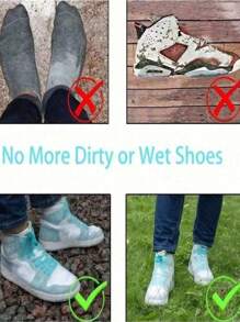 1 件防水硅胶雨鞋套，可重复使用防滑橡胶雨鞋套，户外骑行鞋保护套，防滑鞋底，适用于男士、女士和儿童靴袋鞋盒鞋收纳盒鞋子收纳配件，适用于旅行度假巡航夏季假期旅行包旅行用品大学宿舍家庭学校酒店必备品 - 彩色 - 查看 5