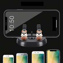 Giá đỡ điện thoại di động xoay 360 độ hình búp bê dễ thương sáng tạo, giá đỡ điện thoại thông minh đa chức năng - màu đen - Xem 2