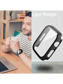 6pcs PC + Tempered Glass All-In-One Protective Case Compatible With Apple Watch 38/40/41/42/44/45/46/49mm, Compatible With Apple Watch Ultra/SE/10/9/8/7/6/5/4/3/2/1, Smart Watch Accessories