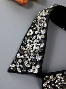 1pc Luxury Handmade Rhinestone Detachable Collar Neck Decoration, Sparkling Premium Versatile Accessory For Spring, Summer, Autumn And Winter