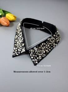 1pc Luxury Handmade Rhinestone Detachable Collar Neck Decoration, Sparkling Premium Versatile Accessory For Spring, Summer, Autumn And Winter
