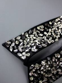 1pc Luxury Handmade Rhinestone Detachable Collar Neck Decoration, Sparkling Premium Versatile Accessory For Spring, Summer, Autumn And Winter