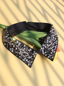 1pc Luxury Handmade Rhinestone Detachable Collar Neck Decoration, Sparkling Premium Versatile Accessory For Spring, Summer, Autumn And Winter