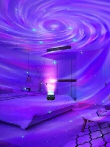 1pc   Star Vortex Galaxy Projector With Nebula Cloud Moving Ocean Wave,LED  Night Light Projector With Remote Control For Bedroom Living Room Home Theater Ceiling DJ Party Dance Hall Atmosphere Night Light
