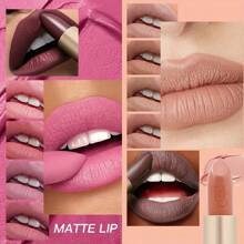 12-Color Romantic Matte Lipstick Collection - Highly Pigmented, Long-Lasting, Waterproof & Hydrating - Perfect Nude Shades For All-Day Wear -Perfect Gift - #12 - 查看 6