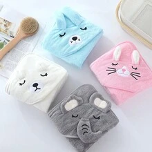 新生儿珊瑚绒连帽斗篷，柔软吸水浴袍，不易掉毛，适合儿童洗澡时使用 - 彩色 - 查看 4