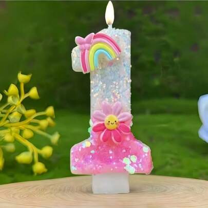 1 đồ trang trí sinh nhật theo chủ đề kỳ lân, thiết kế hoa hướng dương mỉm cười thanh lịch, phù hợp cho bé gái