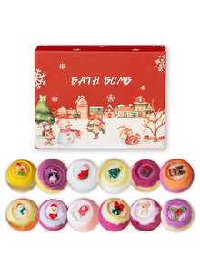 Bom tắm Giáng sinh - Bom tắm lịch Mùa Vọng - Bộ quà tặng 12 gói Bom tắm hữu cơ, Bong bóng tắm dưỡng ẩm dạng sủi. Được làm giàu với bơ hạt mỡ. Một món quà tuyệt vời cho phụ nữ. Món quà Giáng sinh lý tưởng cho bé trai và bé gái. - Bom tắm Giáng sinh - Xem 8