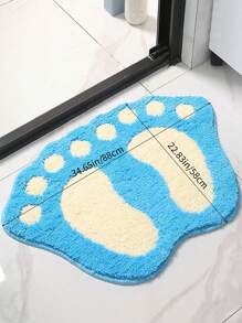 1 stuk creatieve asymmetrische zachte absorberende antislipmat, pootvormige badmat, badkamer/woonkamer/slaapkamer/hal vloermat, badkamerdecoratie, badkameraccessoires, terug naar school
