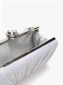 Eye-Catching Glitter Charms, Sequins, Luxurious Sparkly Mini Glitter Ornaments Made Of Rhinestones And Tassels Chain Bag Evening Bag, Lunch Bag Faux Pearls, Rhinestones, Ruffles, Crystal Ornaments For Party Girls, Women, Brides Perfect For Party, Wedding, Prom, Dinner/Banquet