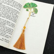 1 Set/1 Pc Lotus Leaf Vein, Ginkgo Biloba, Plantain, Tortoise Shell Leaf Tassel Bookmark With Gift Box For Family, BFF, Book Lovers Collecting Trophy Artwork, Memorial Gifts, Birthday Gifts, Metal Brass Bookmarks