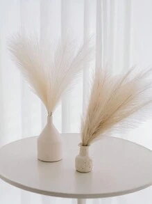 5/15支人造蒲苇草,蓬松仿真花,米色和棕色,人造芦苇,适用于家居、农舍、波西米亚风格装饰,可用作花瓶填充物、房间装饰、婚礼中心装饰品、生日和毕业礼物。 - Pampas - 查看 5