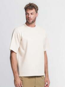 Men's Oversized Off White T-Shirt - 白色 - 查看 1