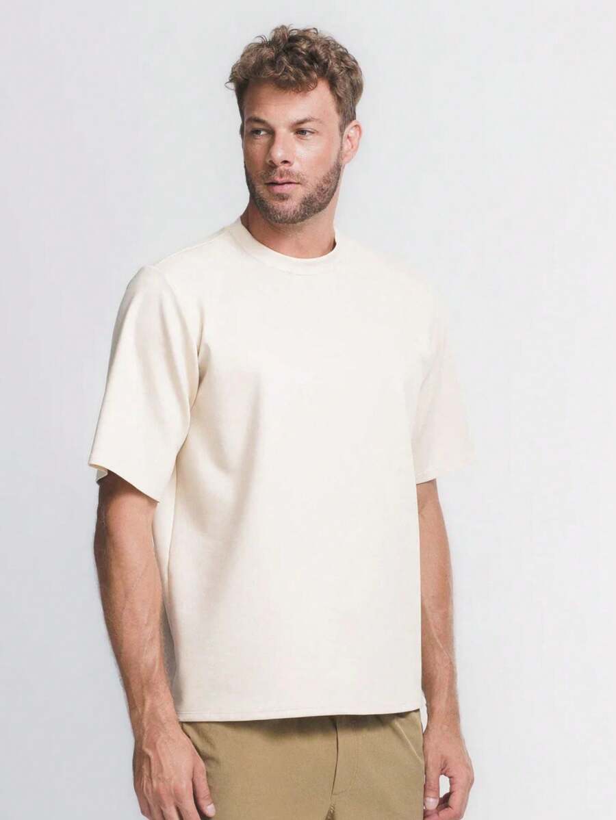 Men's Oversized Off White T-Shirt - 白色 - 查看 1
