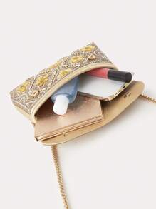 迷人、优雅、精致、安静的奢华亮片、时尚、闪亮的闪光人造珍珠装饰链条盒包、礼品包、完美的新娘钱包，适合婚礼、舞会和派对活动晚宴包、派对女孩、女士的晚宴包