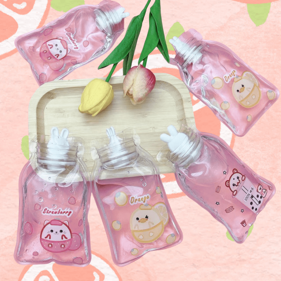 Mini Hot Water Bottle, Cartoon PVC Refillable Hand Warmer, For Winter